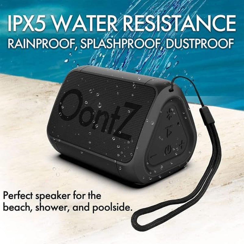 Oontz Solo Portable Bluetooth Speaker - Ultra Portable, 14 Hours of Playtime, 100Ft Wireless Range, Waterproof, Budget-Friendly Speaker for Travel, Outdoor or Home, Great Gift (Black)