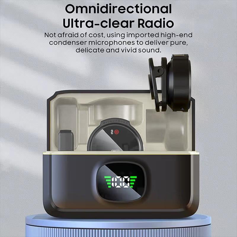 Universal Wireless Lavalier Microphone for Iphone/Android /Laptop, Mini Microphone with Charging Case, Intelligent Noise Reduction, Ultra-Clear Sound, Plug and Play, for Video Recording, Interview, Vlog, Tiktok